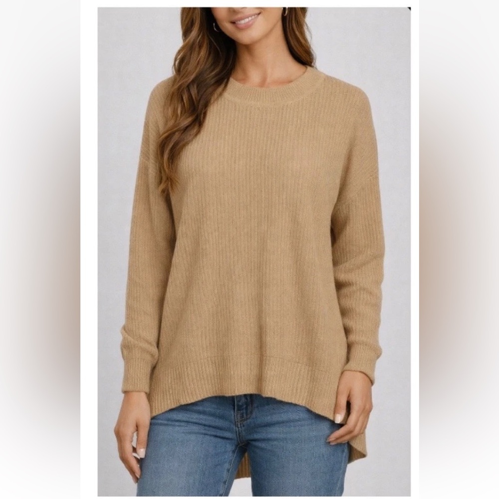 🥶 AMBIANCE Camel Hi Lo Pullover Sweater NWT 1X